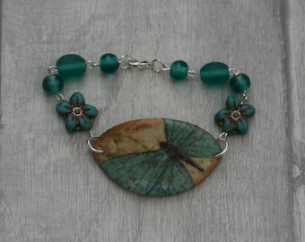 Blue Butterfly Bracelet, Butterfly Bracelet, Butterfly Bar Bracelet