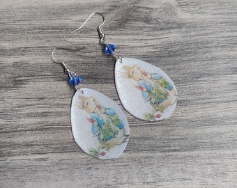 Peter Rabbit Statement Earrings, Beatrix Potter Jewelry