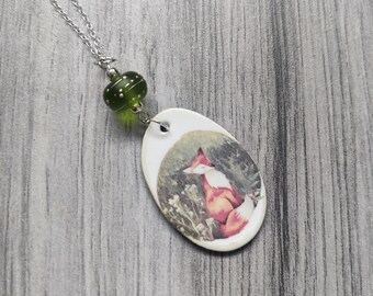 Fox Statement Necklace, Red Fox Pendant, Woodland, Animal Necklace
