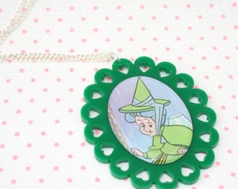 SALE Fairy Godmother Illustration Necklace OOAK