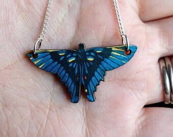 Tiny Blue Butterfly Necklace