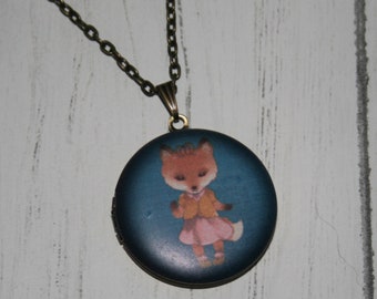 Fox Locket Necklace, Vixen Necklace, Woodland Jewelry