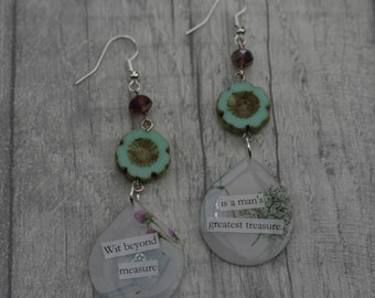 Statement Earrings, Quote Earrings, Inspirational Earrings