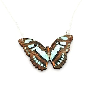 Brown Butterfly Necklace, Wooden Pendant, Moth Necklace, Insect jewelry, Butterfly Illustration, Woodland, Animal Necklace, Wood Jewelry