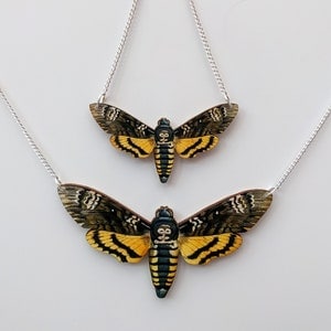 Death's Head Moth Necklace, Wood Jewelry