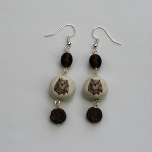 Eule Vogel Statement Ohrringe, Schmuck