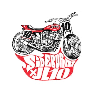 Sideburn Johnny Lewis Racebike no. 10 Giclee Print 12x12 inch Signed and numbered edition of 25