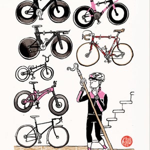 Una bici per ogni giorno della settimana Ciclismo Stampa giclée A3 297 x 420 mm firmata e numero 6 di 100 immagine 1