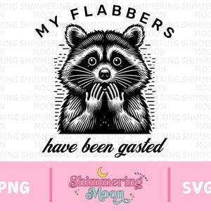 My Flabbers Have Been Gasted SVG PNG, Funny Raccoon, Funny Trash Panda, Funny Sarcastic Snarky, Adult Humour Funny Quotes, Raccoon Funny DTF