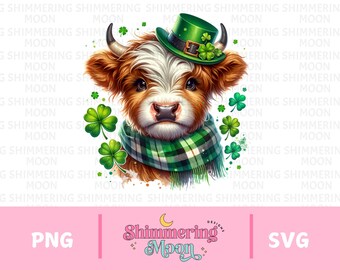 Vaca de las Tierras Altas del Día de San Patricio PNG, Clipart de Vaca de las Tierras Altas, PNG del Día de San Patricio, Diseño de Camiseta de Vaca de las Tierras Altas, Archivos de Sublimación, PNG de Tendencia