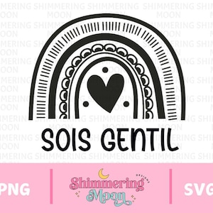 Pink Shirt Day Sois Gentil Digital Design | French | PNG Digital Download | Svg | Popular Digital Designs |