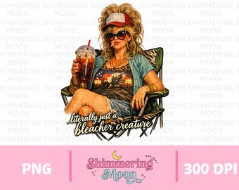Literalmente solo una criatura de las gradas PNG, Mamá beisbolera divertida PNG, Diseño de camiseta retro de reina del parque de caravanas, Mamá sureña, Sublimación de moda