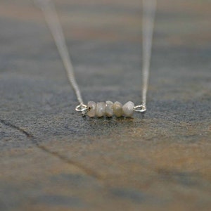 June Birthstone Necklace, Moonstone Necklace, Moonstone Bar Necklace, Birthstone Jewelry, Jume Necklace, Birthday Necklace, Birthday Gift
