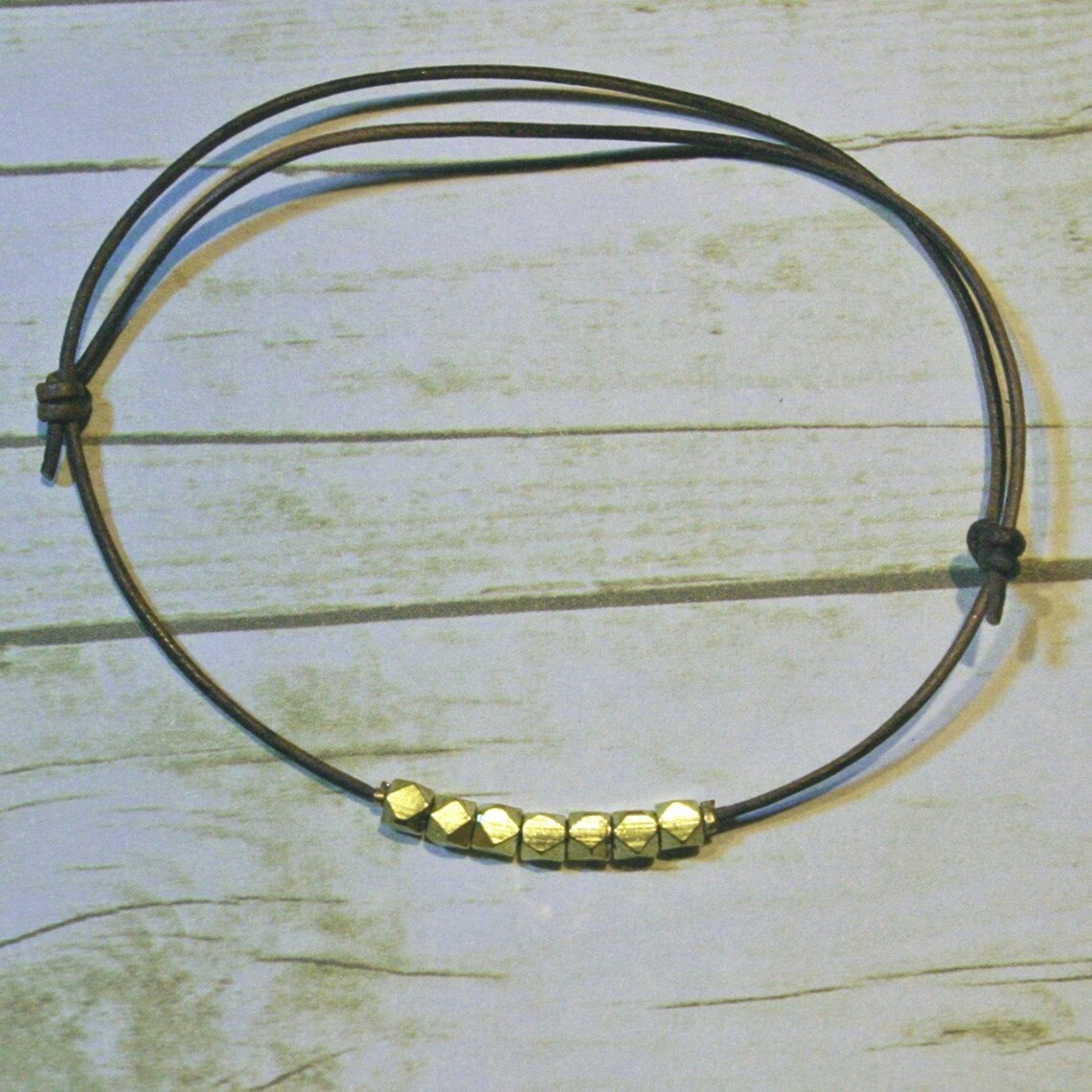 Leather Friendship Bracelets Chocolate Brown Leather Beaded Bracelets
