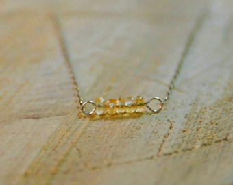 November Birthstone Necklace Citrine Necklace Citrine Bar Necklace Birthstone Jewelry November Citrine Line Necklace Birthday Gift