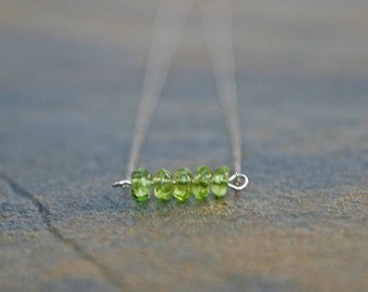 August Birthstone Necklace Peridot Necklace Peridot Bar Necklace Birthstone Jewelry Peridot Birthstone Bar Necklace August Birthday Gift
