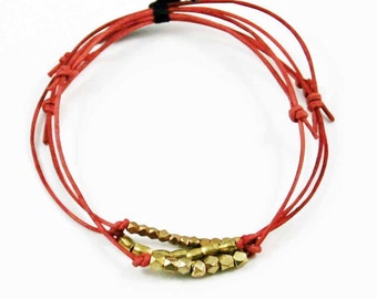 Leather Friendship Bracelets Red Leather Beaded Bracelets Set Of Three Sundance Jewelry Adjustable