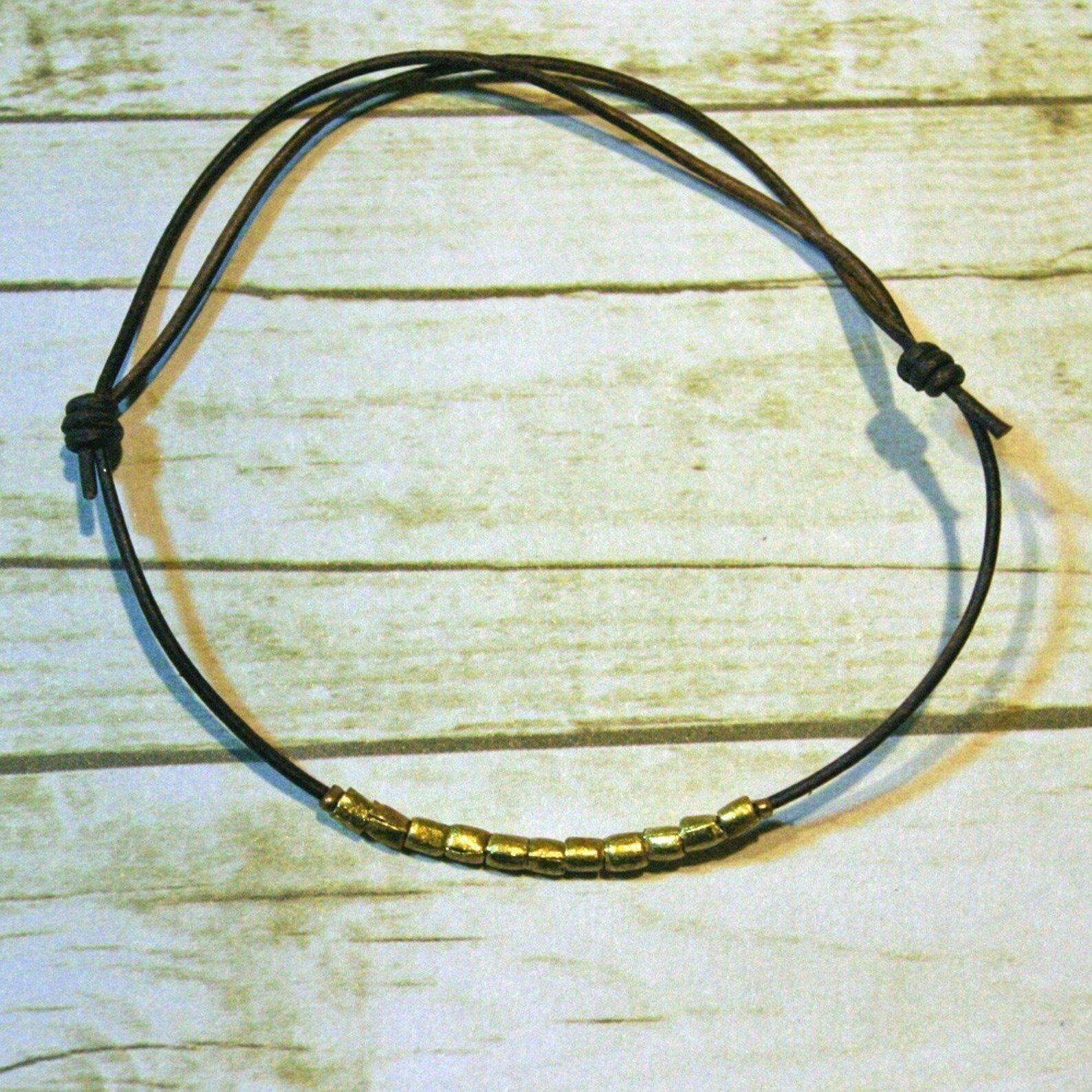 Leather Friendship Bracelets Chocolate Brown Leather Beaded Bracelets