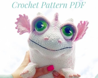 Crochet Dragon Pattern: Amigurumi Marshmallow Toy (PDF in English)