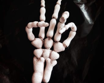 Schema all'uncinetto per mano scheletro: Amigurumi PDF (in inglese) Decorazione gotica spettrale
