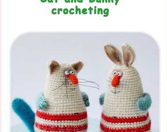 Crochet Cat and Bunny Pattern: Amigurumi Animals (PDF in English)