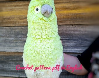 Crested Cockatoo Crochet Pattern: Parrot Amigurumi (PDF in English)