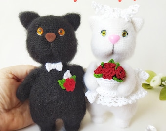Crochet Cat Wedding Couple Pattern: Amigurumi Bride and Groom (PDF in English)