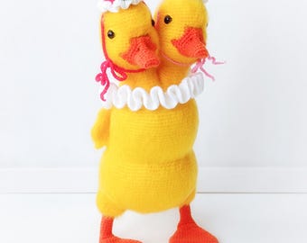 Twoheaded Duckling weird toy- Crochet pattern pdf in English