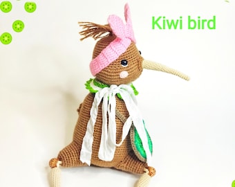 Kiwi Bird Amigurumi Crochet Pattern (PDF in English)