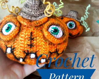 Crochet Pumpkin Pattern: Halloween Amigurumi Monster Decor (PDF in English)