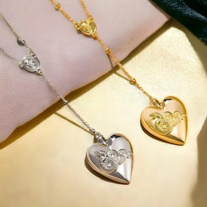 Collana a forma di cuore LDR, collana Lana Del Ray, ciondolo a catena con perline, regalo per lei, collana a forma di cucchiaio LDR, ciondolo in oro e argento