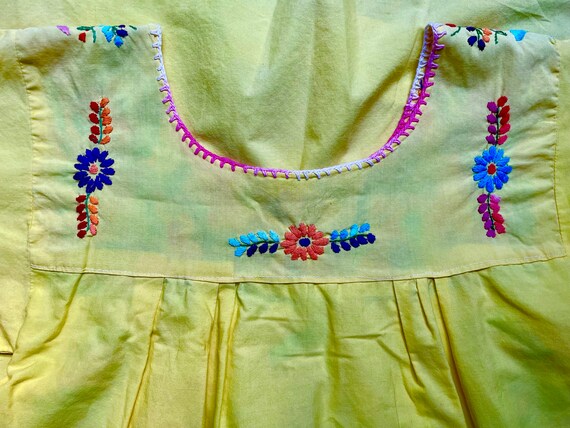 Vintage Embroidered Yellow Dress - image 8