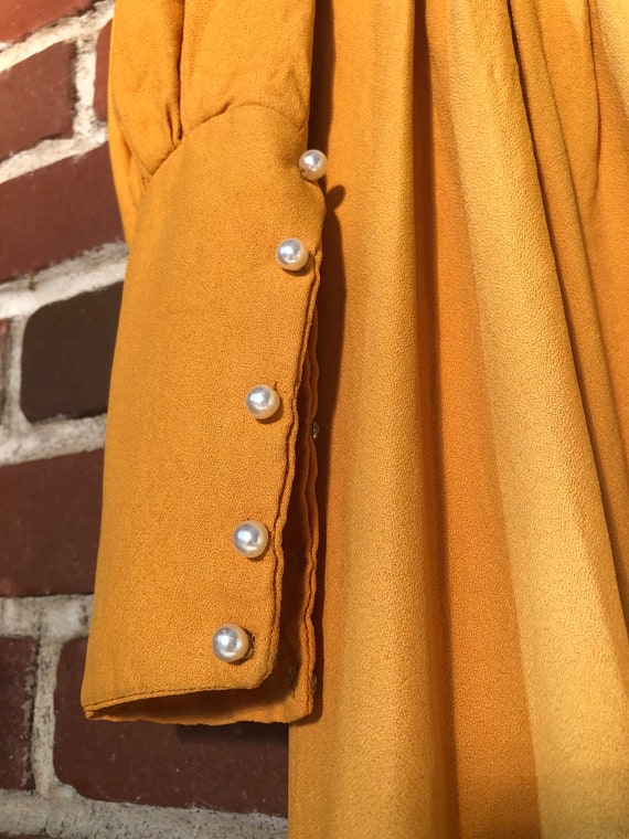 Yellow Crepe Dress - image 4
