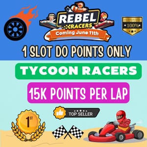 Mogo Tycoon Rebel Racers 1 slot: alleen 15.000 punten per ronde, totaal 30.000 punten