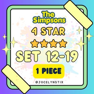 Mogo 4 Star Stickers 1 Piece Complete Set 12 to 19 - The Simpsons
