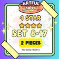 Mogo 4 Star Stickers 2 Piece Complete Set 8 to 17 - Artful Tales
