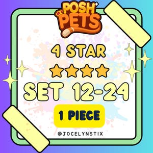 Mogo 4 Star Stickers 1 Piece Complete Set 12 to 24 - Posh Pets