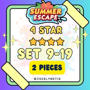 Mogo 4 Star Stickers 2 Piece Complete Set 9 to 19 - Summer Escape