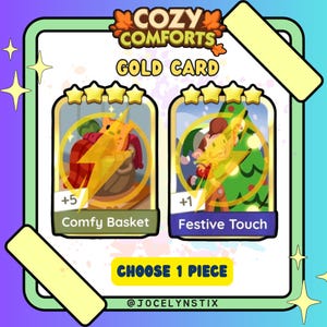 Mogo 4 Star Golden Blitz Sticker - Comfy Basket Set 18 or Festive Touch Set 21 - Choose 1 Piece