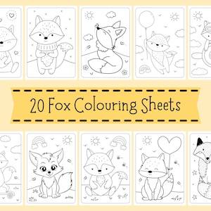 Fox Colouring Sheets - Fox Colouring For Children - Fox Coloring Pages For Kids - Fox Downloads - Fox Printables - Fox Party Activities