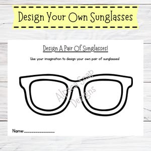Diseña tus propias gafas de sol imprimibles: Manualidad de verano para niños (Descarga PDF)