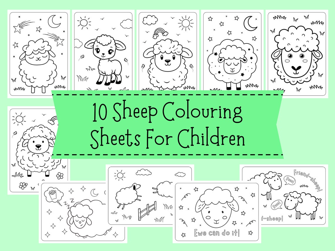 Sheep Colouring Sheets for Children Sheep Coloring Pages for Kids Cute