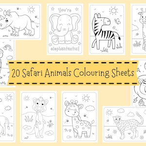 Safari Animals Colouring Sheets - Safari Animals Colouring For Children - Safari Coloring Pages For Kids - African Animals Colouring Book