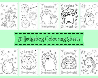 Hedgehog Colouring Sheets For Children - Hedgehog Coloring Pages For Kids - Cute Hedgehog Printables - Hedgehog Activity Downloads