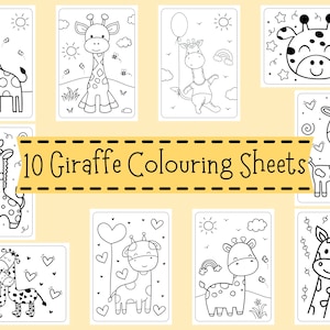 Giraffe Colouring Sheets  - Giraffe Colouring For Children - Giraffe Coloring Pages For Kids - Giraffe Colouring Book - Safari Colouring