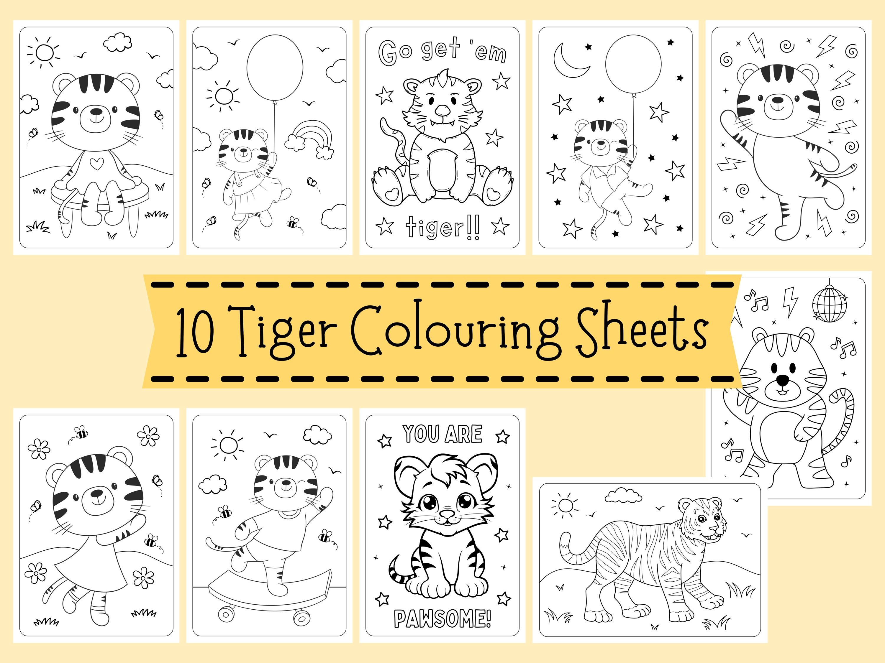 Tiger Colouring Sheets for Children - Tiger Coloring Pages for Kids ...