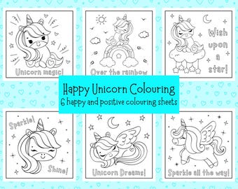 Happy Unicorn Coloring Pages - Bold Designs for Adults & Teens (PDF)