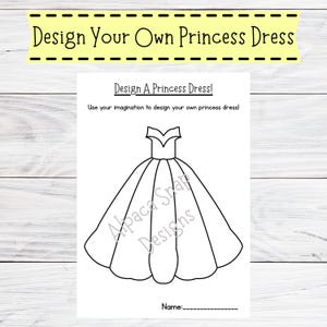 Design A Princess Dress Printable: Kids' Activity Template (PDF Download)