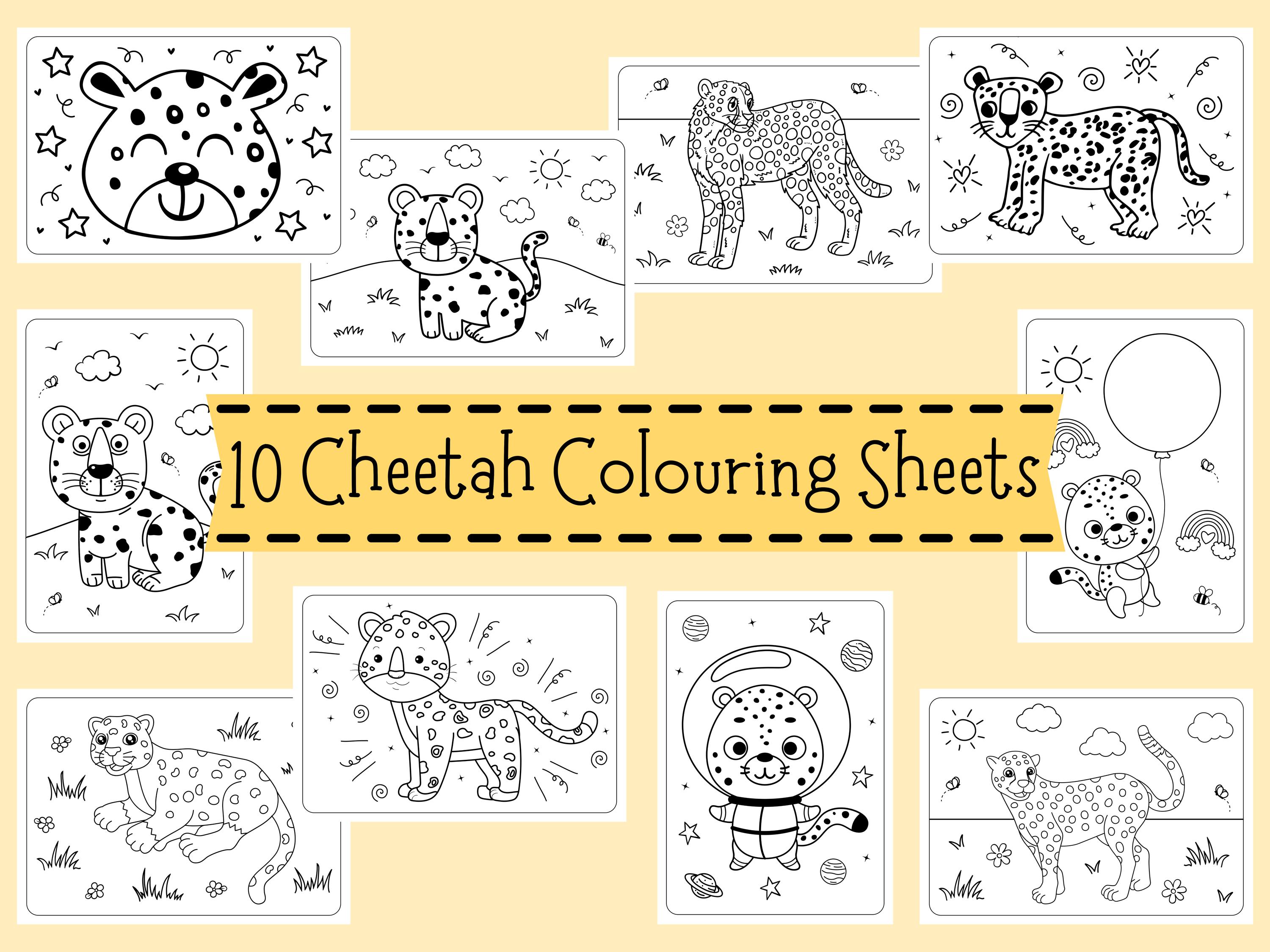 Cheetah Colouring Sheets for Children - Cheetah Coloring Pages for Kids ...