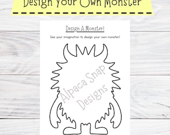 Design Your Own Monster Printable: Kids' Craft Activity Page (PDF Download)